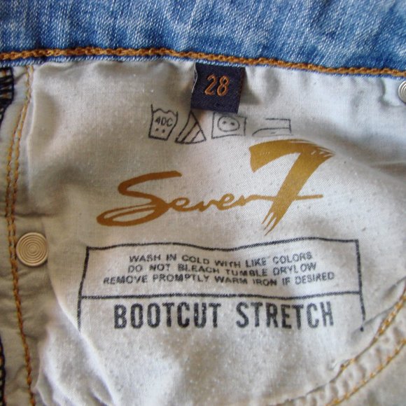 Seven 7 Cropped Ankle Jeans Bootcut Stretch Light Wash Size 28 - Picture 3 of 12